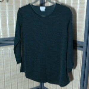 Van Heusen Heathered Green and Black Light Knit Sweater